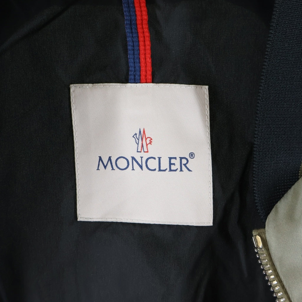 MONCLER(モンクレール) 21SS BERCOT ナイロン切替 ジップアップ ジャケット ブルゾン カーキ/ブラック G10911A74300 53803