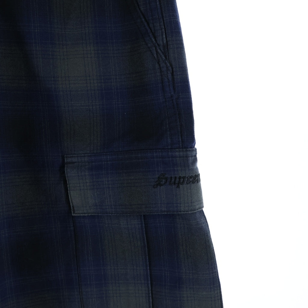 SUPREME(シュプリーム) 25SS Shodow Plaid Cargo Short シャドウ プレイド カーゴ ショートパンツ ネイビー/グリーン