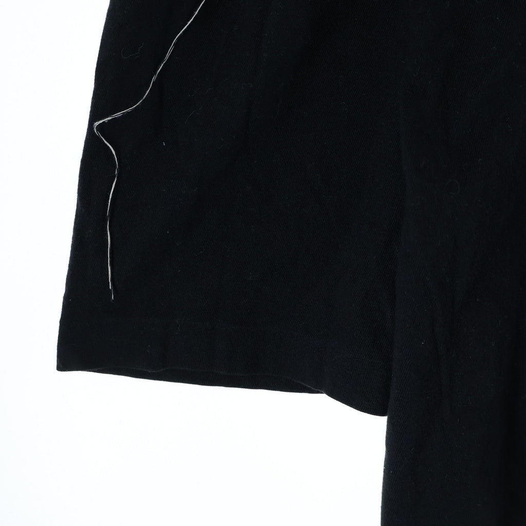 Yohji Yamamoto POUR HOMME(ヨウジヤマモト プールオム) 19SS パッチデザイン クルー ネック 長袖Tシャツ カットソー ブラック HH-T90-880