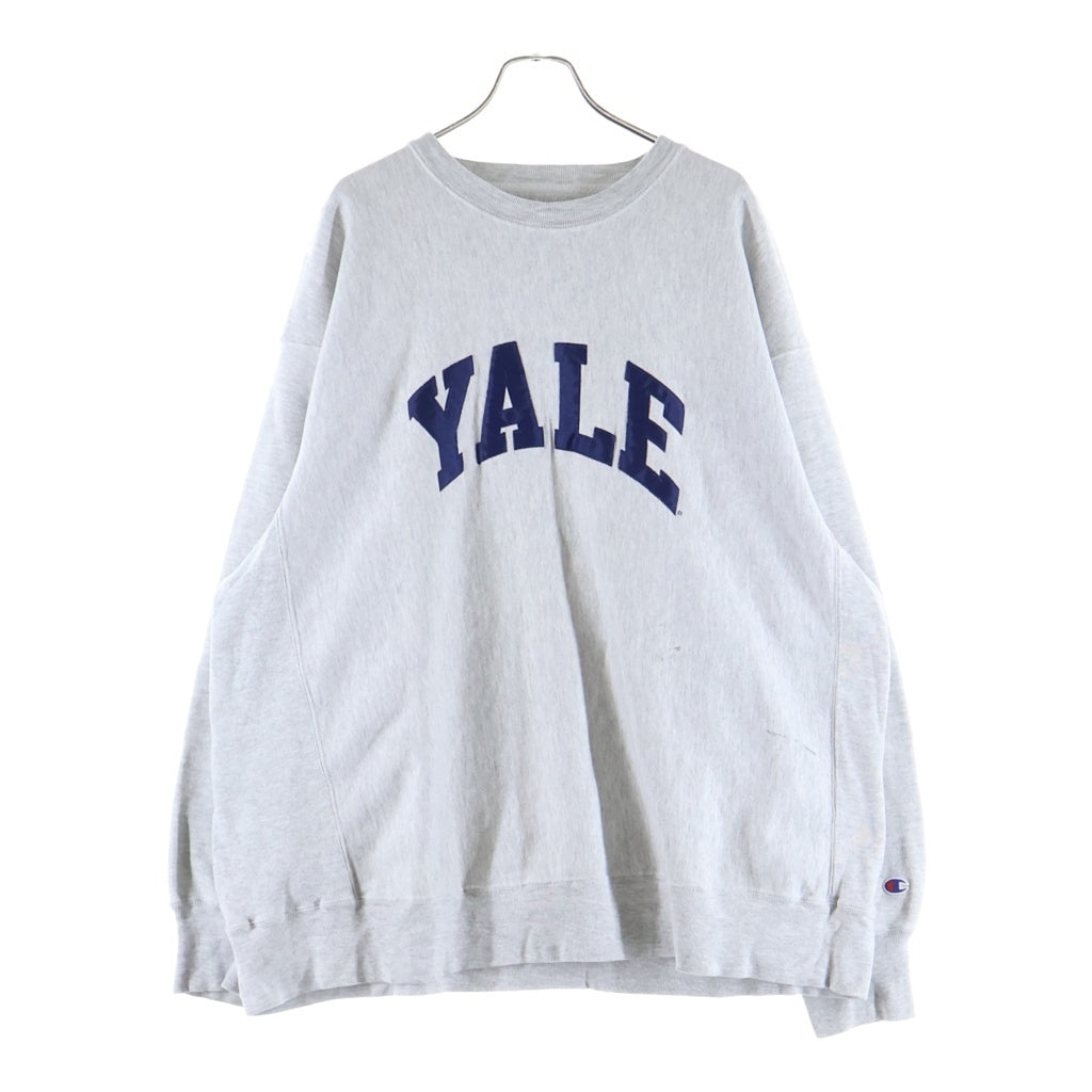 CHAMPION(チャンピオン) 90s Vintage Original Reverse Weave オリジナル リバース ウィーブ YALE刺繍クルーネック スウェットトレーナー グレー
