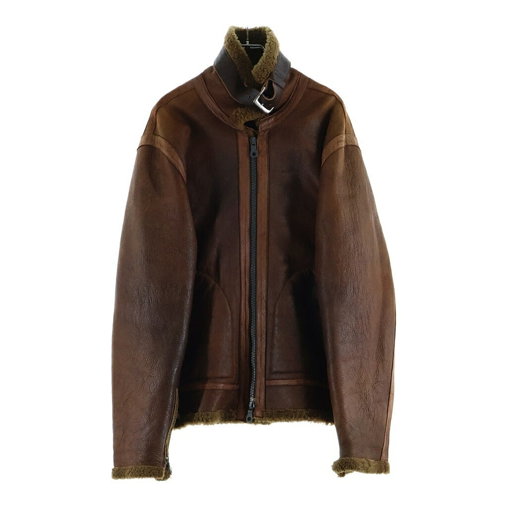 Yohji Yamamoto(ヨウジヤマモト) 00s archive Bomber Blouson ボンバーブルゾン ジャケット ムートン ラムレザー ブラウン MW-Y10-726