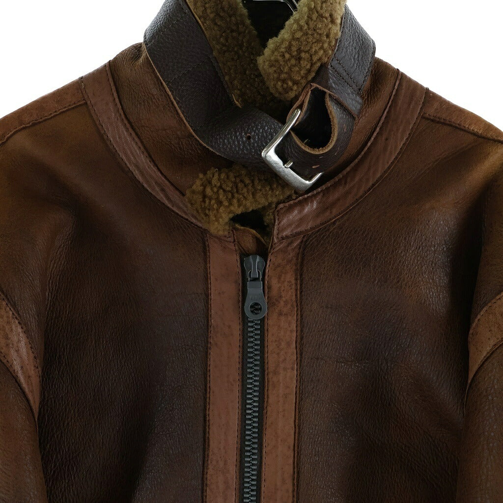 Yohji Yamamoto(ヨウジヤマモト) 00s archive Bomber Blouson ボンバーブルゾン ジャケット ムートン ラムレザー ブラウン MW-Y10-726