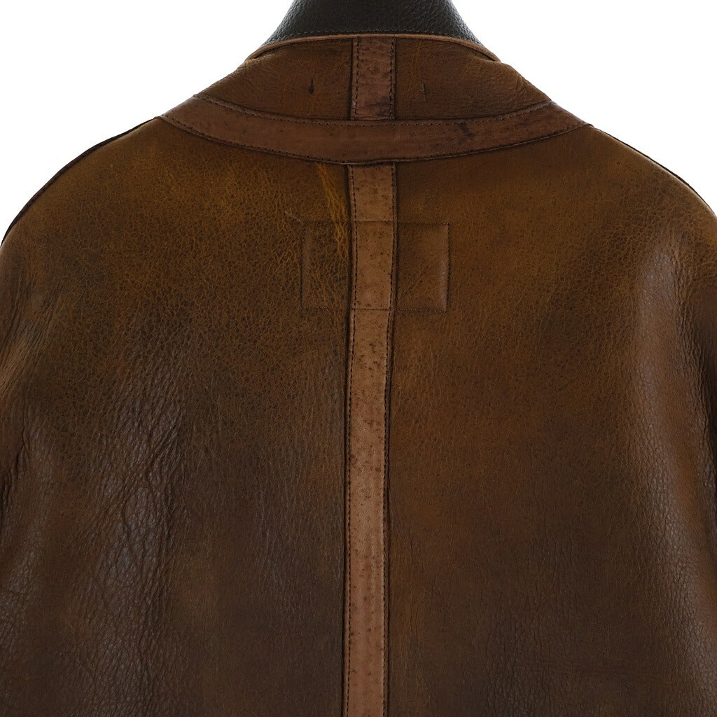 Yohji Yamamoto(ヨウジヤマモト) 00s archive Bomber Blouson ボンバーブルゾン ジャケット ムートン ラムレザー ブラウン MW-Y10-726