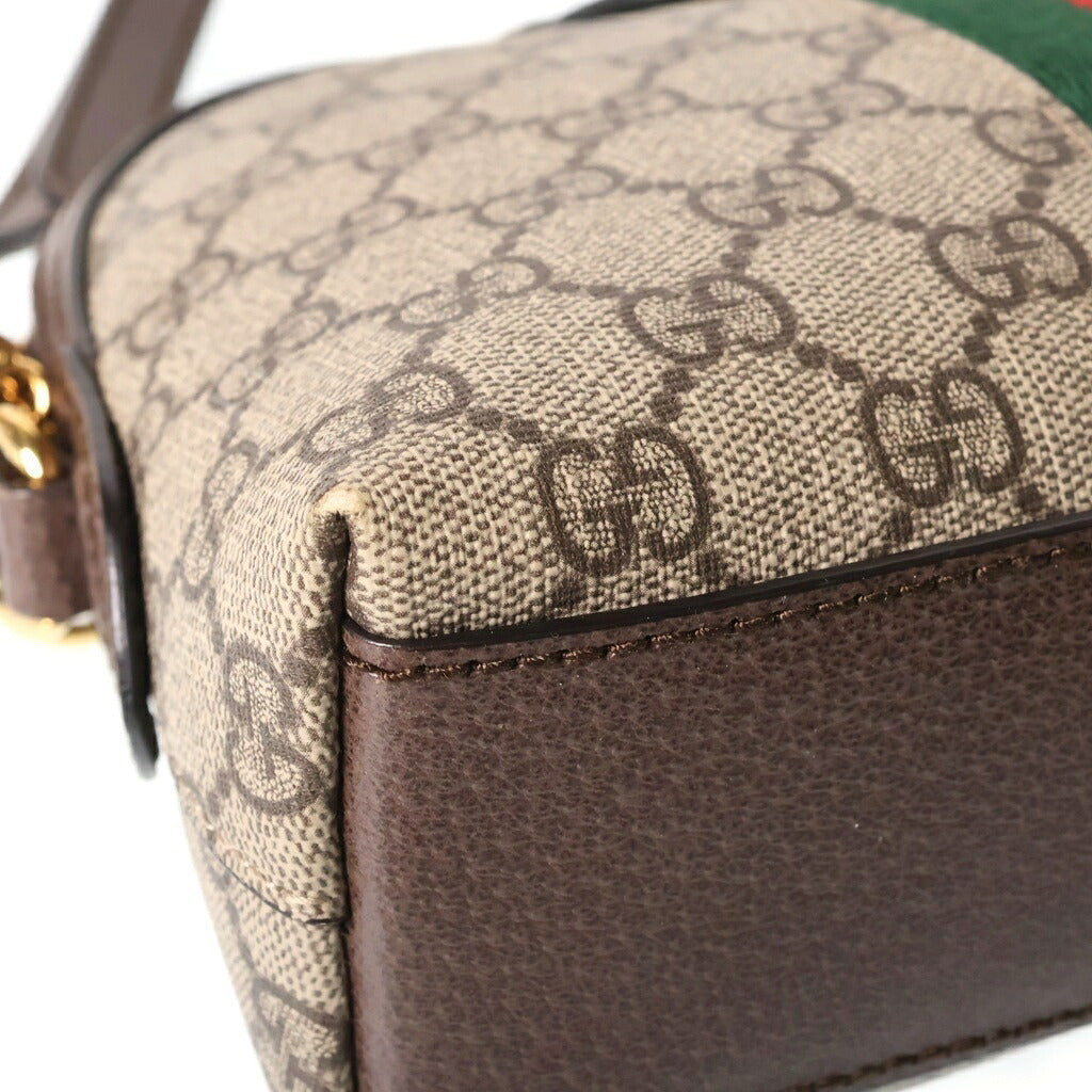 GUCCI(グッチ) GGスプリーム オフィディア ショルダーバッグ ブラウン レザー×PVC 499621 ゴールド金具