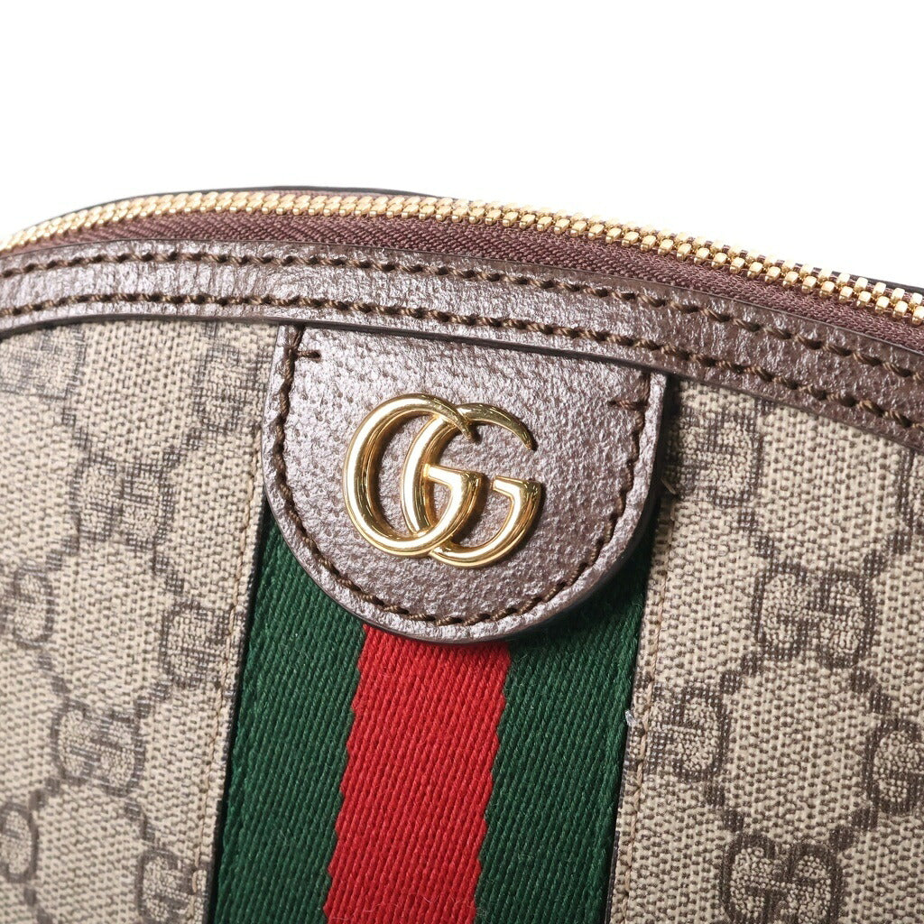 GUCCI(グッチ) GGスプリーム オフィディア ショルダーバッグ ブラウン レザー×PVC 499621 ゴールド金具