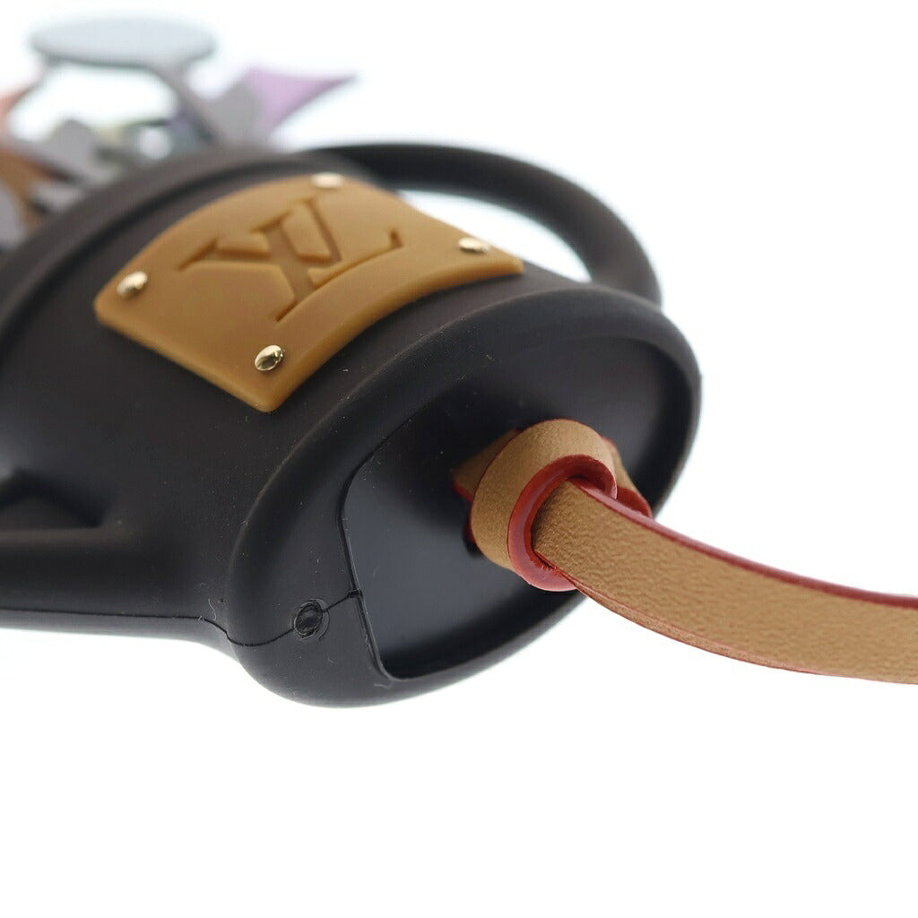 LOUIS VUITTON(ルイヴィトン) LV フラワーズ ウォータリングカン バッグチャーム キーホルダー ブラック レザー M03569
