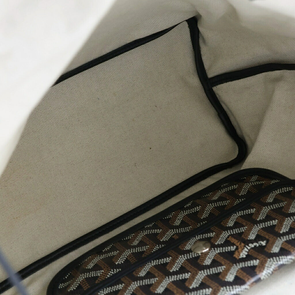 GOYARD(ゴヤール) サンルイPM トートバッグ ハンドバッグ ブラック レザー×PVC