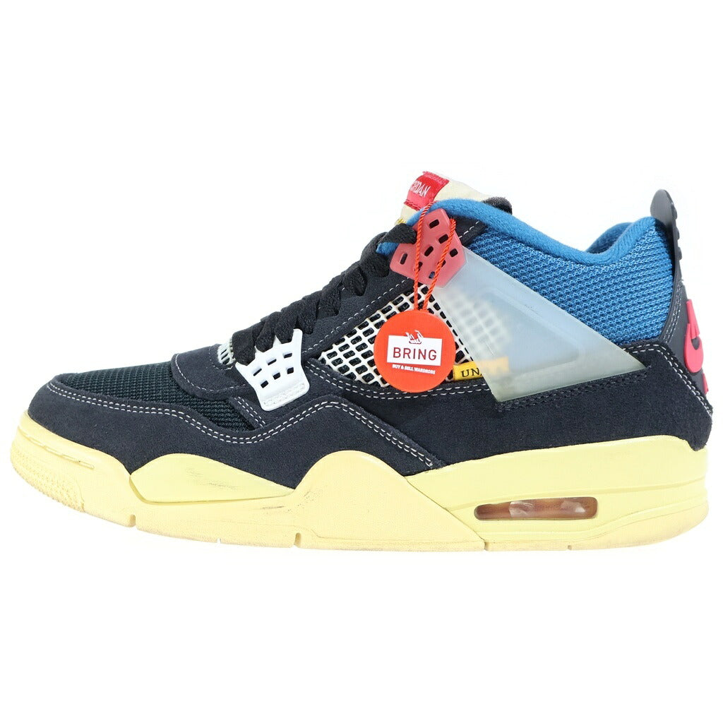 NIKE(ナイキ) ×UNION AIR JORDAN 4 Off Noir ユニオン エアジョーダン4 オフノワール スニーカー ブラック/ブルー US8/26cm DC9533-001