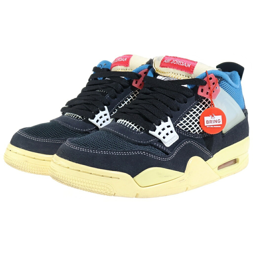 NIKE(ナイキ) ×UNION AIR JORDAN 4 Off Noir ユニオン エアジョーダン4 オフノワール スニーカー ブラック/ブルー US8/26cm DC9533-001