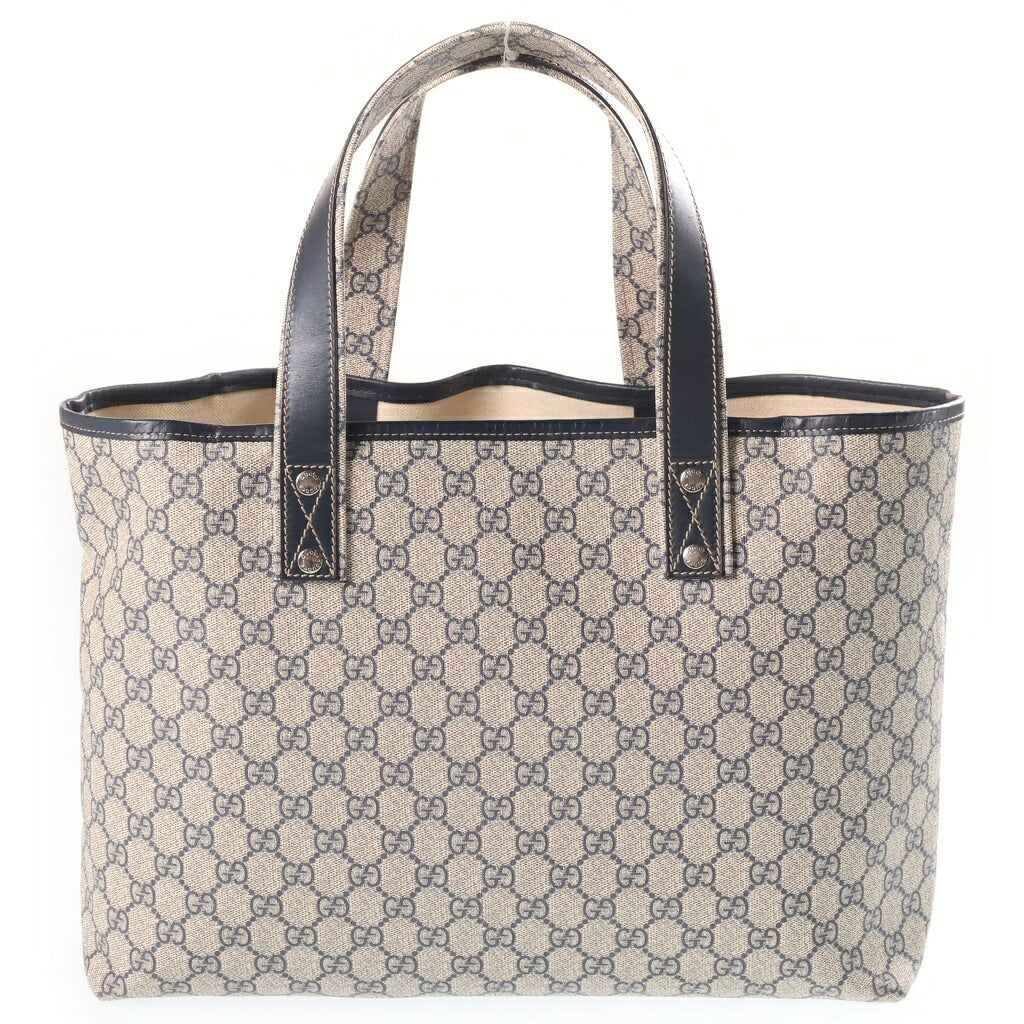 GUCCI(グッチ) GGプラス スプリーム キャンバス レザー トートバッグ ベージュ/ネイビー 211134