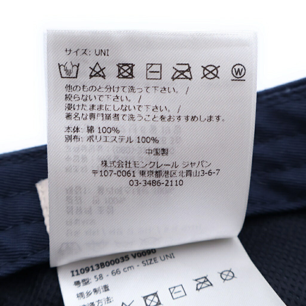 MONCLER(モンクレール) ベースボール キャップ 帽子 コットン ネイビー I10913B00035 V0090