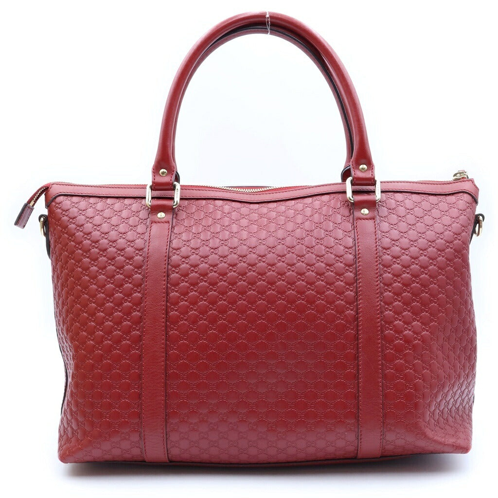 GUCCI(グッチ) マイクログッチシマ トートバッグ ショルダーバッグ 2way レザー レッド