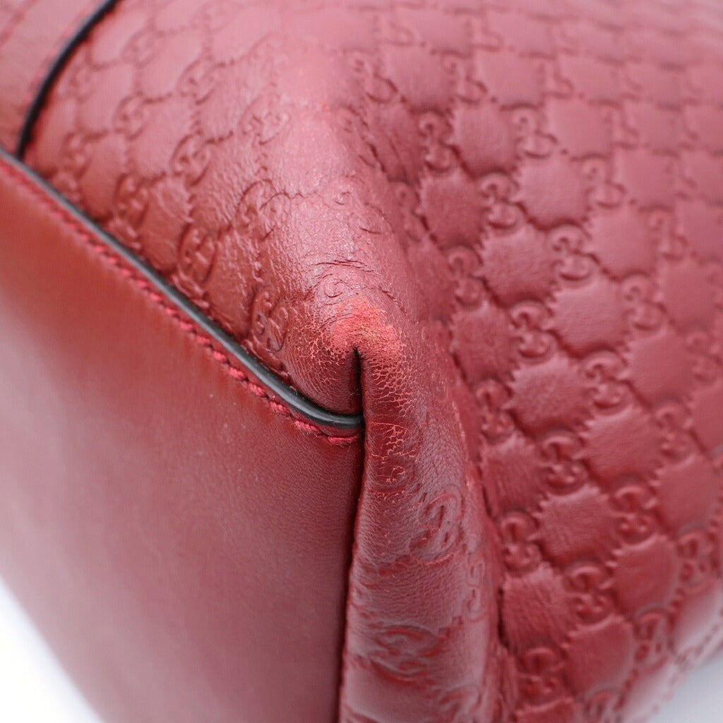 GUCCI(グッチ) マイクログッチシマ トートバッグ ショルダーバッグ 2way レザー レッド
