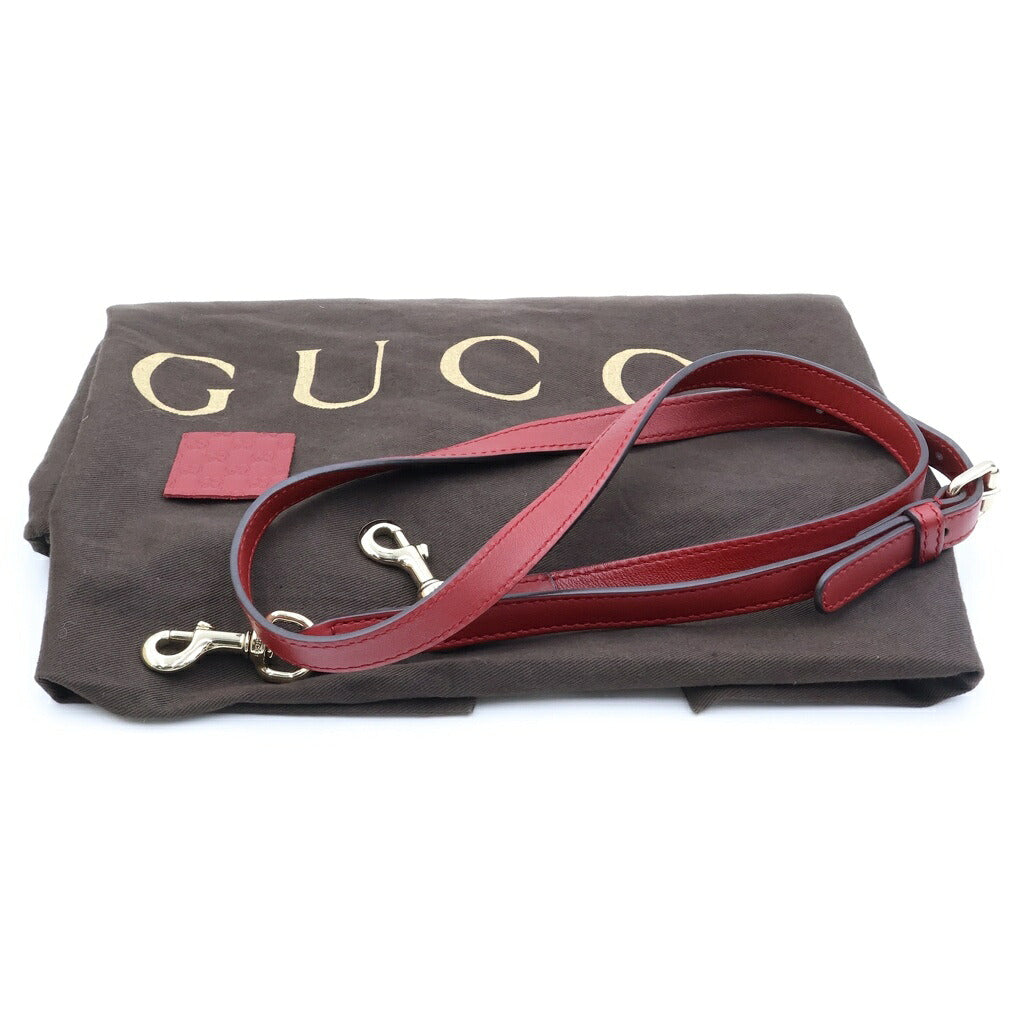 GUCCI(グッチ) マイクログッチシマ トートバッグ ショルダーバッグ 2way レザー レッド