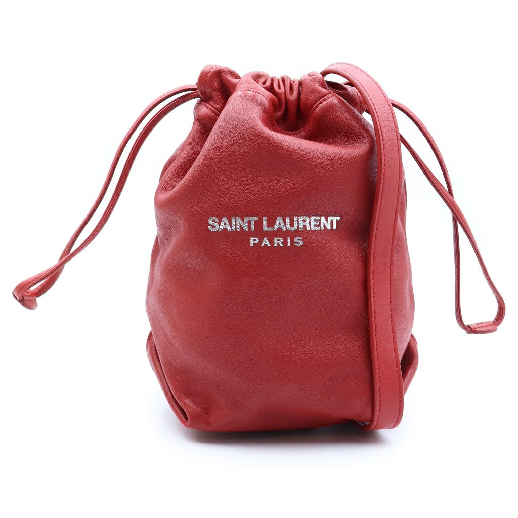 SAINT LAURENT PARIS(サンローランパリ) テディ チェーンショルダーバッグ レッド レザー 583328 ゴールド金具