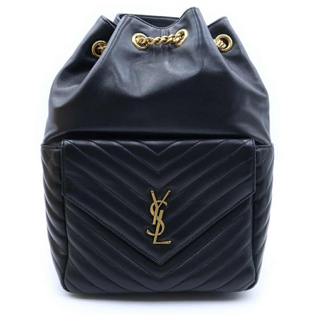 SAINT LAURENT PARIS(サンローランパリ) ジョー バックパック リュックサック ブラック ラムスキン 672609 ゴールド金具