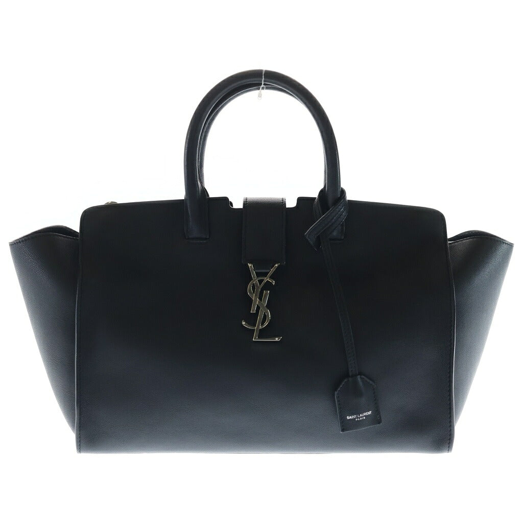 SAINT LAURENT PARIS(サンローランパリ) ベイビー ダウンタウン 2WAYトートバッグ ハンドバッグ ショルダーバッグ ブラック レザー シルバー金具