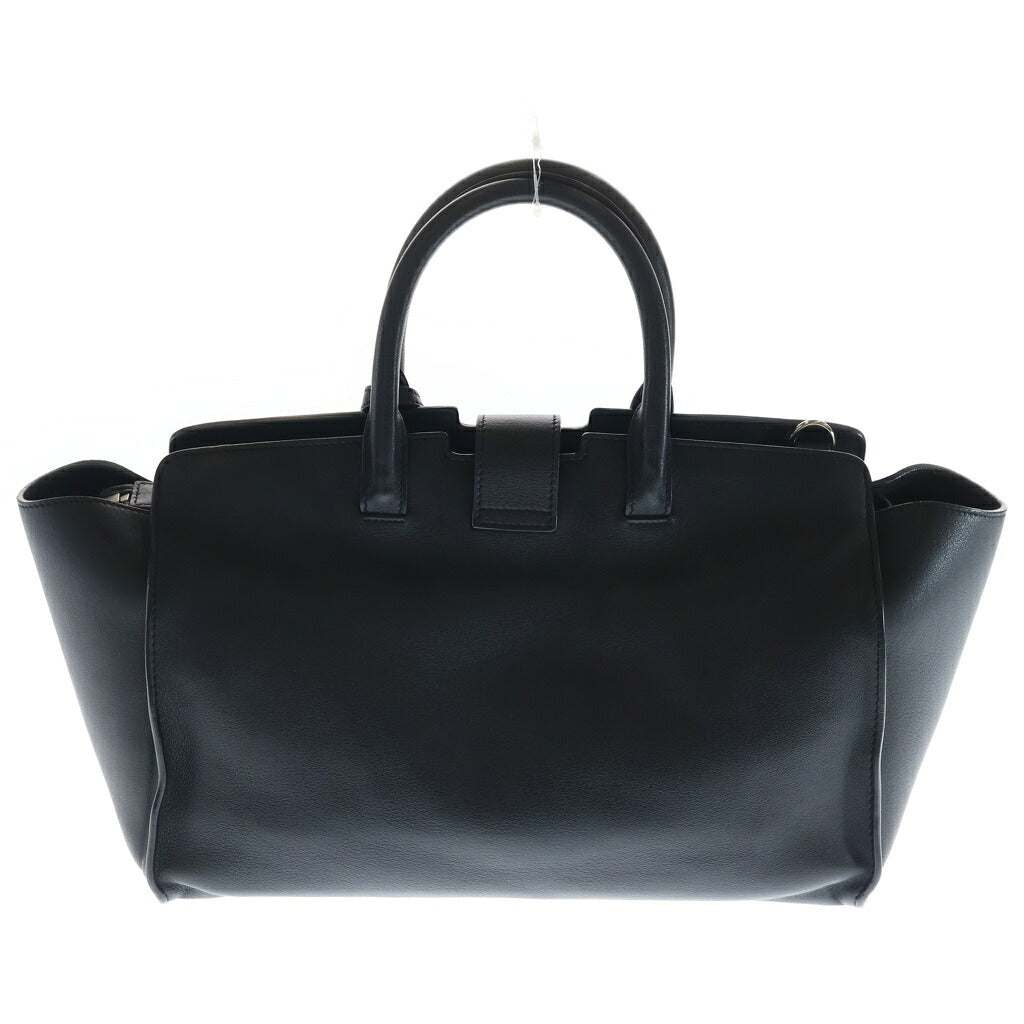 SAINT LAURENT PARIS(サンローランパリ) ベイビー ダウンタウン 2WAYトートバッグ ハンドバッグ ショルダーバッグ ブラック レザー シルバー金具