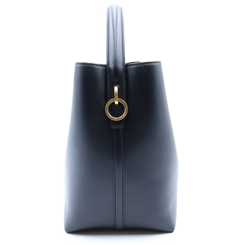 SAINT LAURENT PARIS(サンローランパリ) LE 37 スモール 2WAYバケットバッグ ハンドバッグ ショルダーバッグ ブラック レザー 742828 ゴールド金具