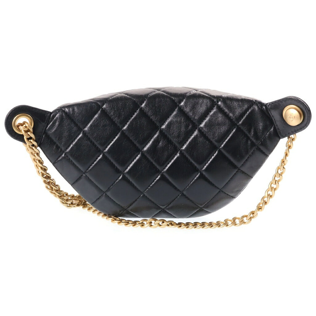 CHANEL(シャネル) マトラッセ チェーンバムバッグ ショルダーバッグ ブラック ラムスキン シールシリアル AP3761 ゴールド金具