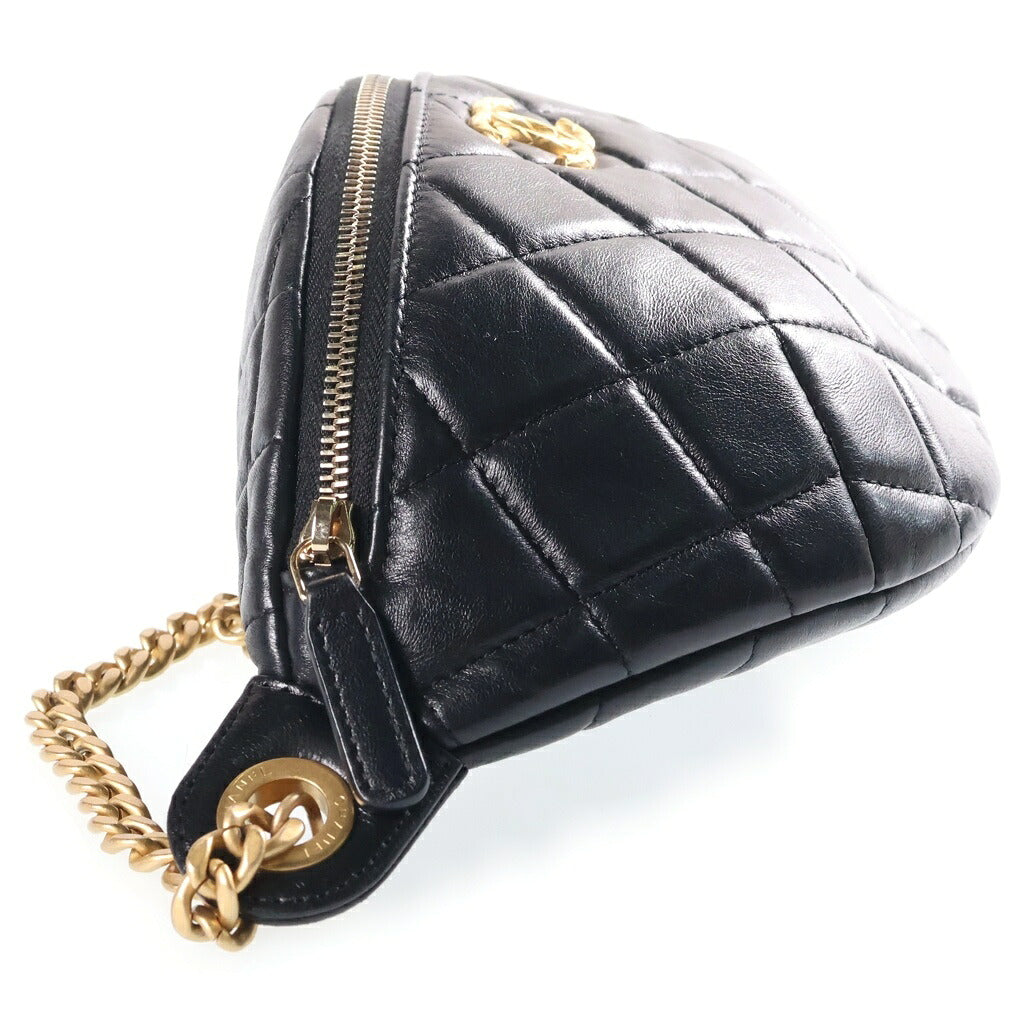 CHANEL(シャネル) マトラッセ チェーンバムバッグ ショルダーバッグ ブラック ラムスキン シールシリアル AP3761 ゴールド金具