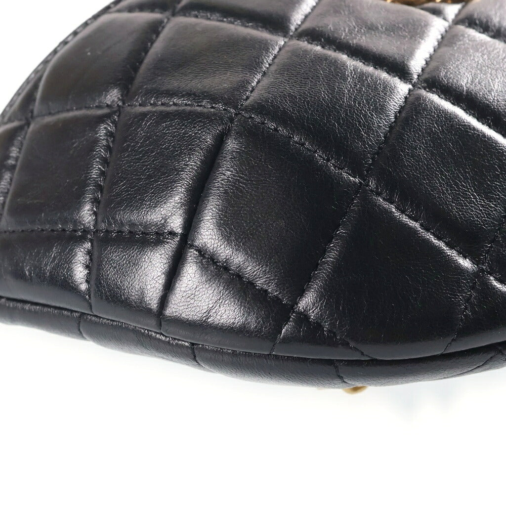 CHANEL(シャネル) マトラッセ チェーンバムバッグ ショルダーバッグ ブラック ラムスキン シールシリアル AP3761 ゴールド金具