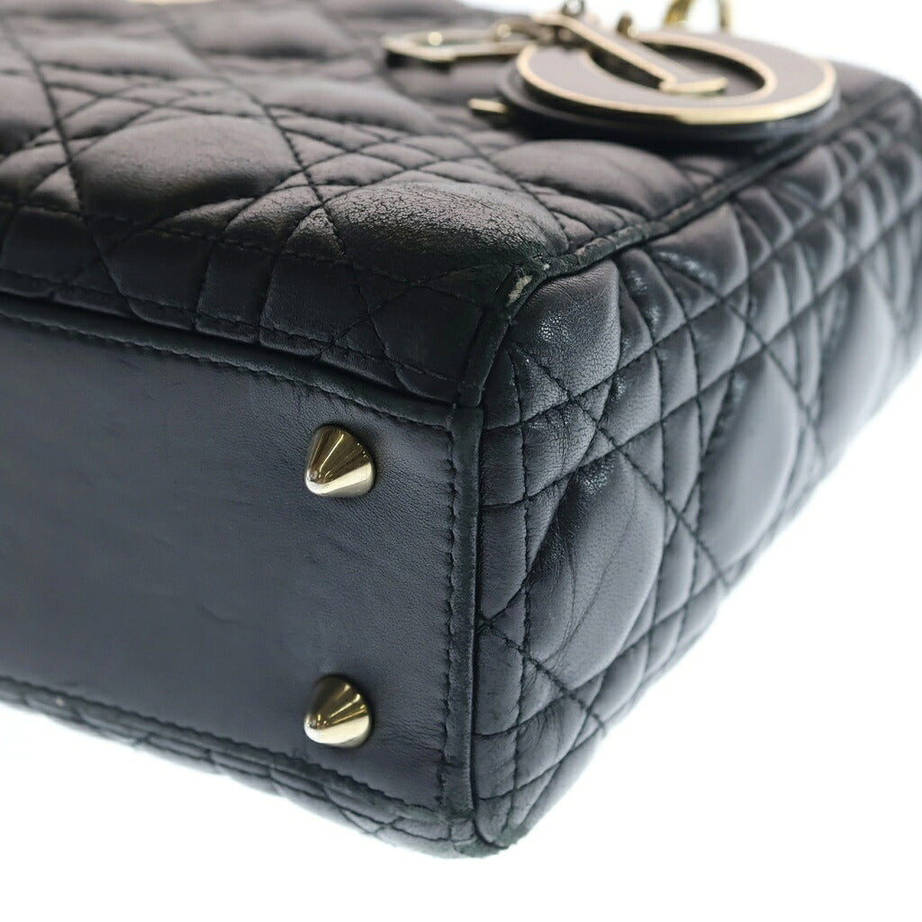 DIOR(ディオール) ABC マイレディディオール スモール 2WAYハンドバッグ ショルダーバッグ ブラック レザー 10-MA-0251 ゴールド金具