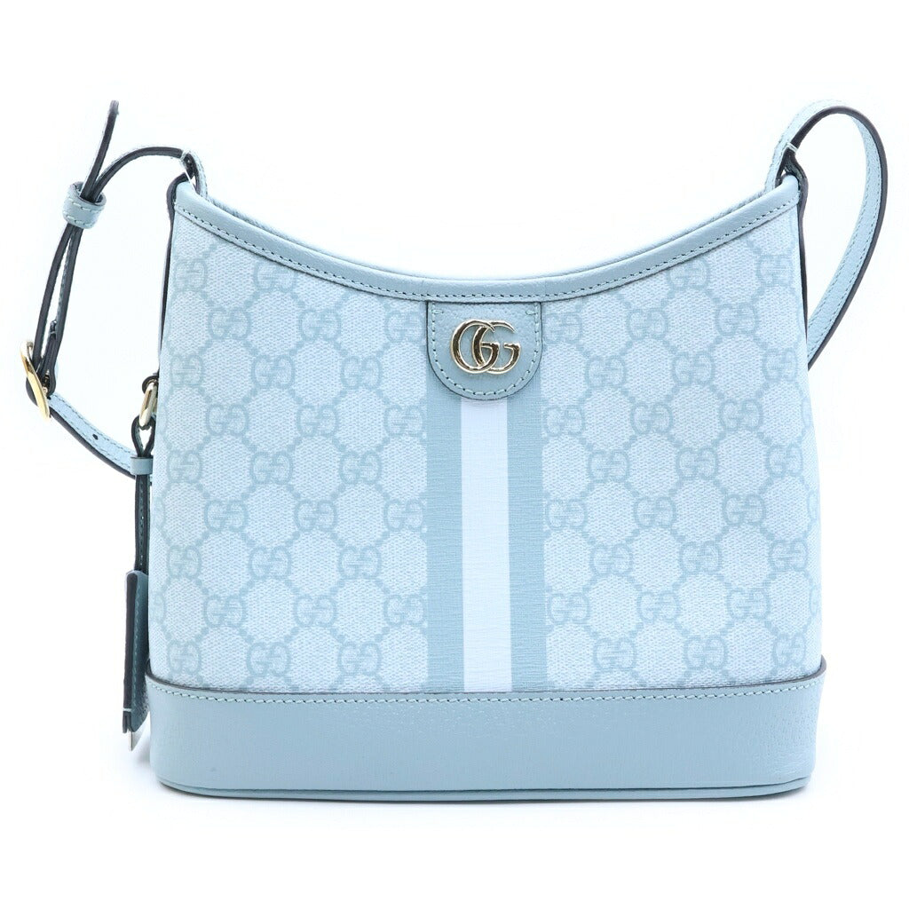 GUCCI(グッチ) オフィディアスモール ショルダーバッグ ライトブルー レザー×PVC 781402 ゴールド金具