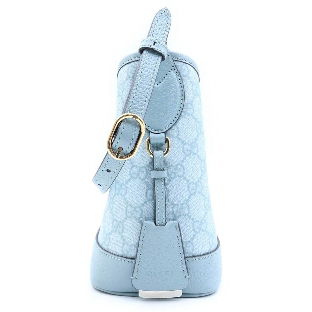 GUCCI(グッチ) オフィディアスモール ショルダーバッグ ライトブルー レザー×PVC 781402 ゴールド金具