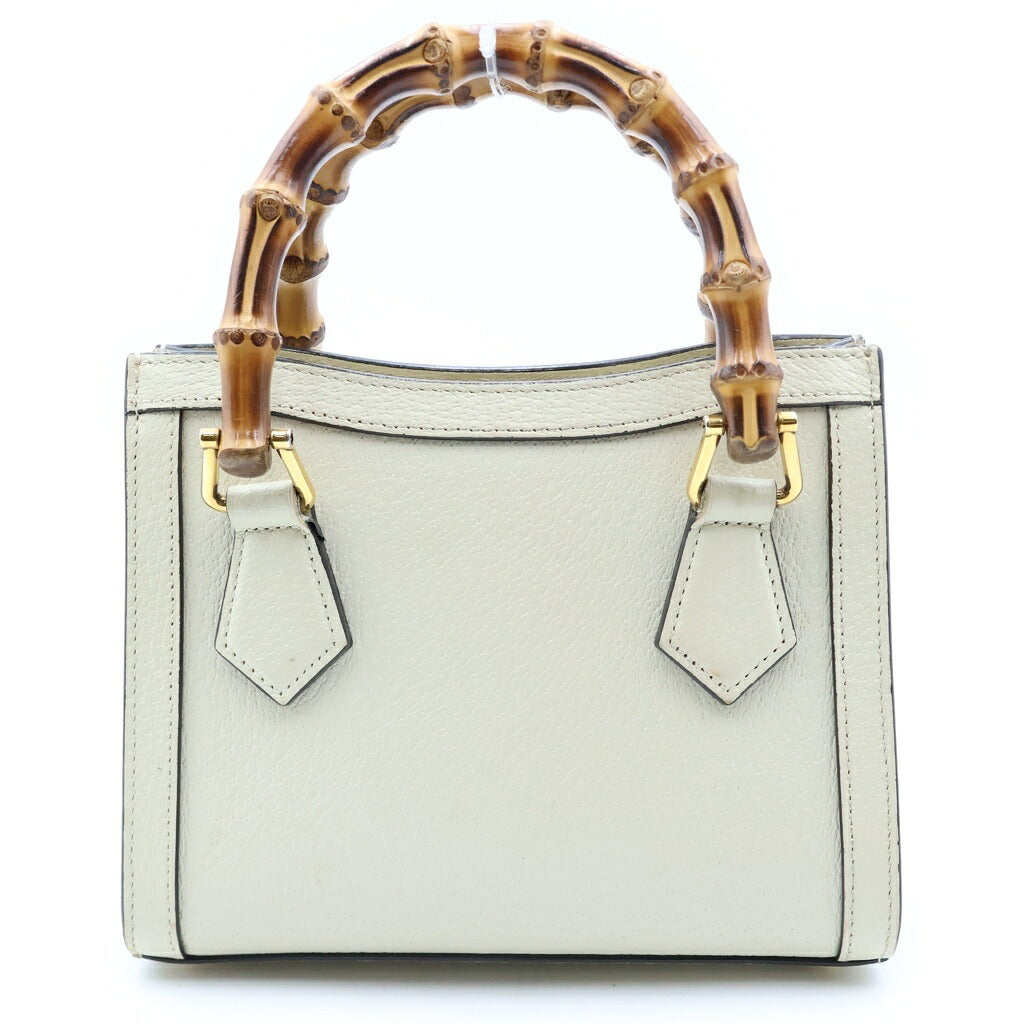 GUCCI(グッチ) ダイアナ スモール 2WAYハンドバッグ ショルダーバッグ アイボリー レザー 702732 ゴールド金具