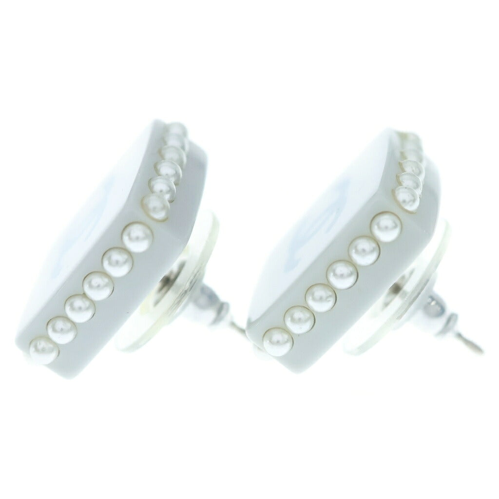 CHANEL(シャネル) ココマーク スクエアパールピアス グレー 15P