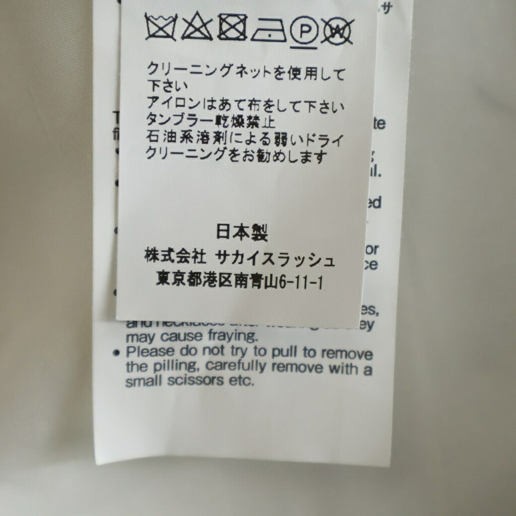 Sacai(サカイ) 21SS Suiting Jacket スイッチング ウール サテン 切り替え 1B ノースリーブ オーバーサイズ テーラードジャケット グレー レディース 21-05521
