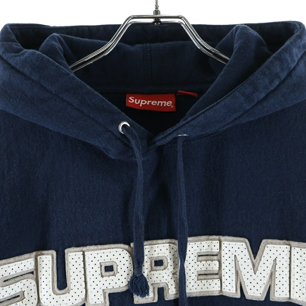 SUPREME(シュプリーム) パーフォレーテッド レザー フーディ パーカー ネイビー RN101837