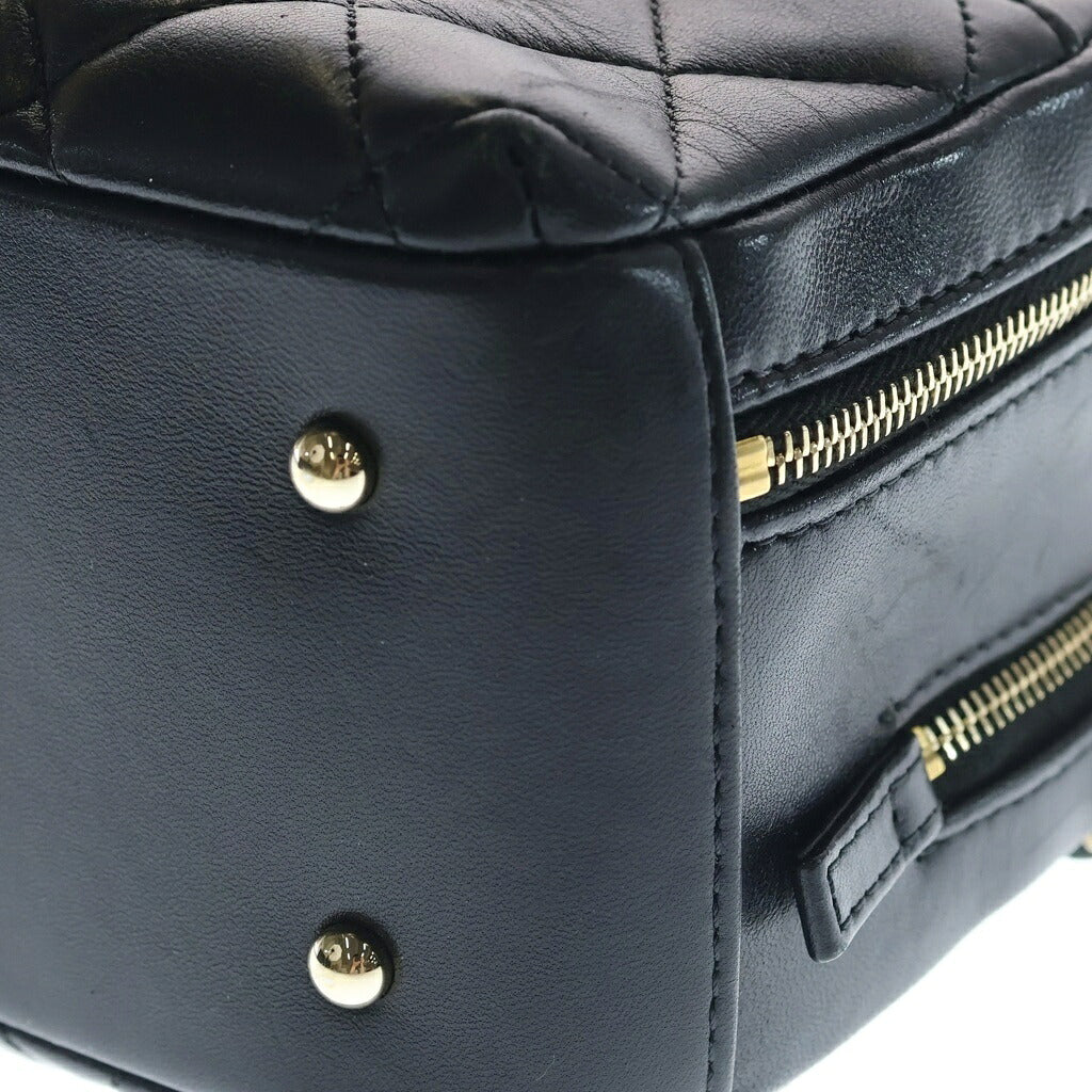 CHANEL(シャネル) マトラッセ トレンディCC ボーリングバッグ ハンドバッグ ショルダーバッグ ラムスキン ブラック ゴールド金具 A92238