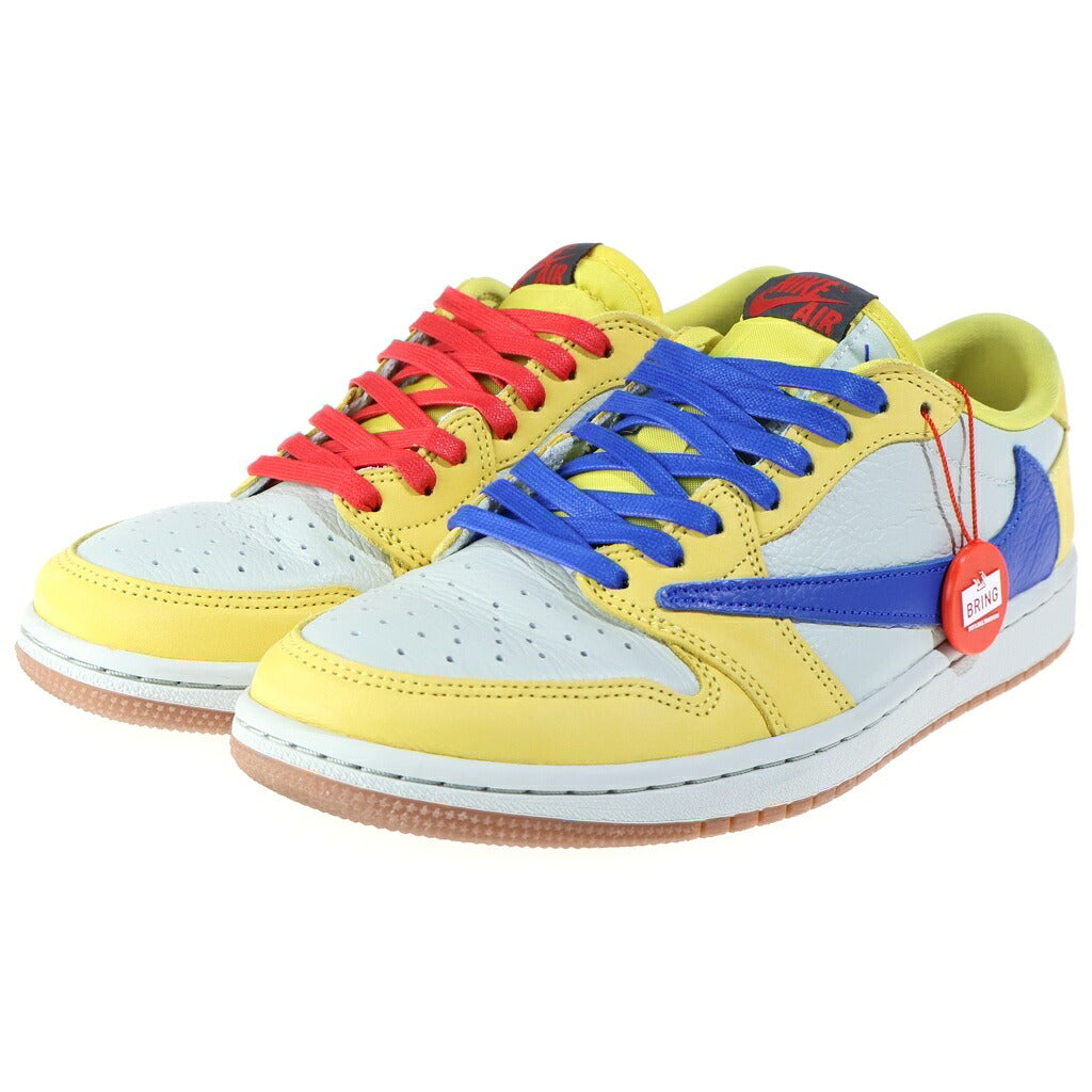 NIKE(ナイキ) ×Travis Scott WMNS AIR JORDAN1 RETRO LOW OG DZ4137-700 トラヴィススコット ウィメンズ エアジョーダン1 レトロ ローカットスニーカー イエロー/グレー US9.5/26.5cm