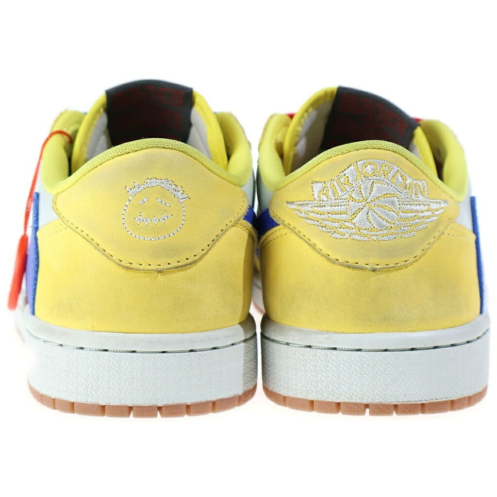 NIKE(ナイキ) ×Travis Scott WMNS AIR JORDAN1 RETRO LOW OG DZ4137-700 トラヴィススコット ウィメンズ エアジョーダン1 レトロ ローカットスニーカー イエロー/グレー US9.5/26.5cm
