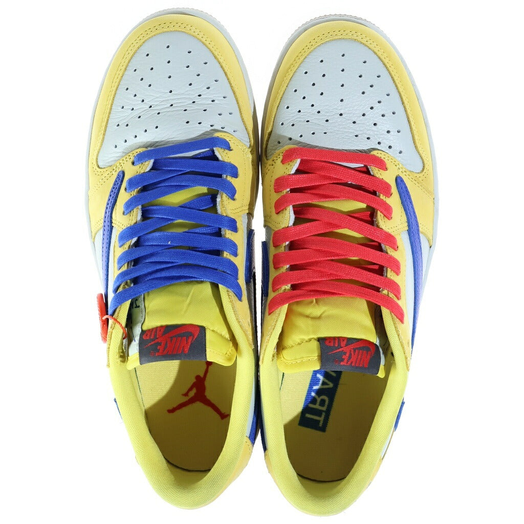 NIKE(ナイキ) ×Travis Scott WMNS AIR JORDAN1 RETRO LOW OG DZ4137-700 トラヴィススコット ウィメンズ エアジョーダン1 レトロ ローカットスニーカー イエロー/グレー US9.5/26.5cm