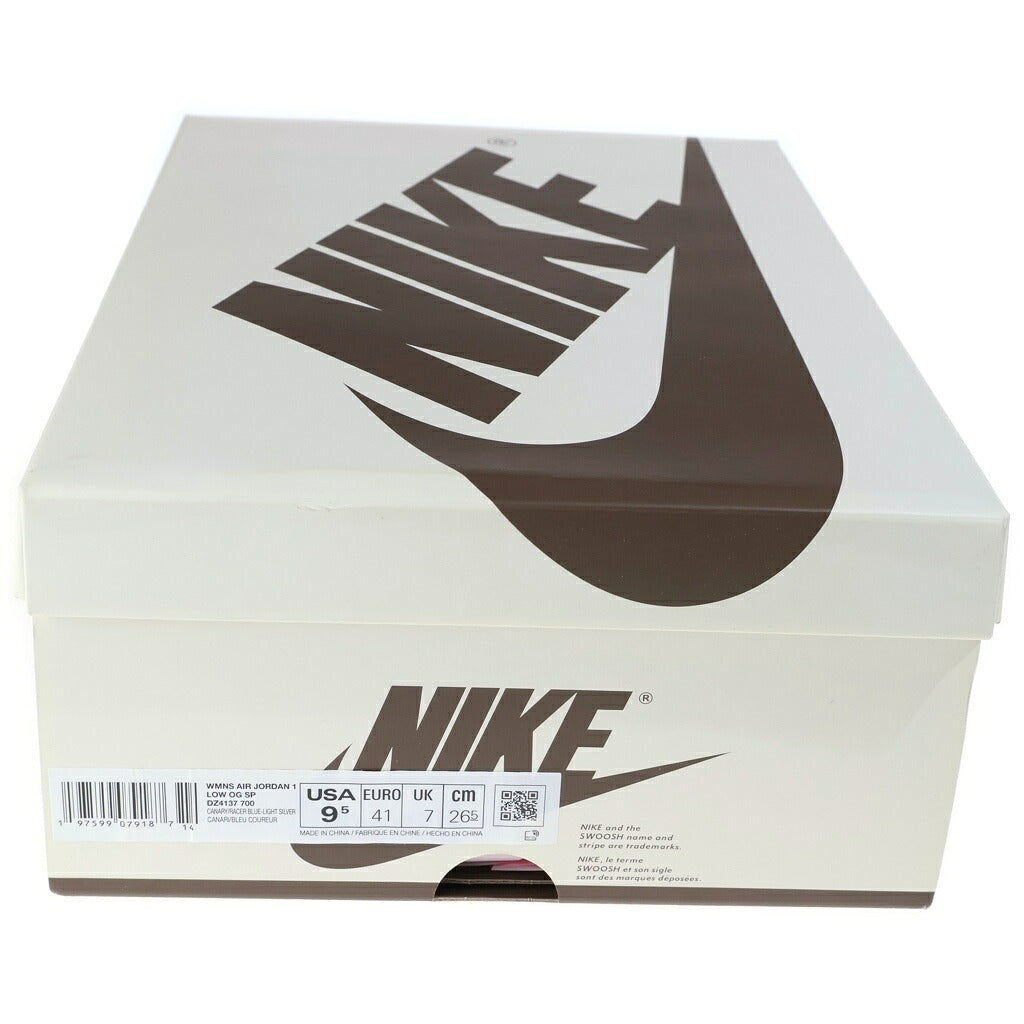 NIKE(ナイキ) ×Travis Scott WMNS AIR JORDAN1 RETRO LOW OG DZ4137-700 トラヴィススコット ウィメンズ エアジョーダン1 レトロ ローカットスニーカー イエロー/グレー US9.5/26.5cm