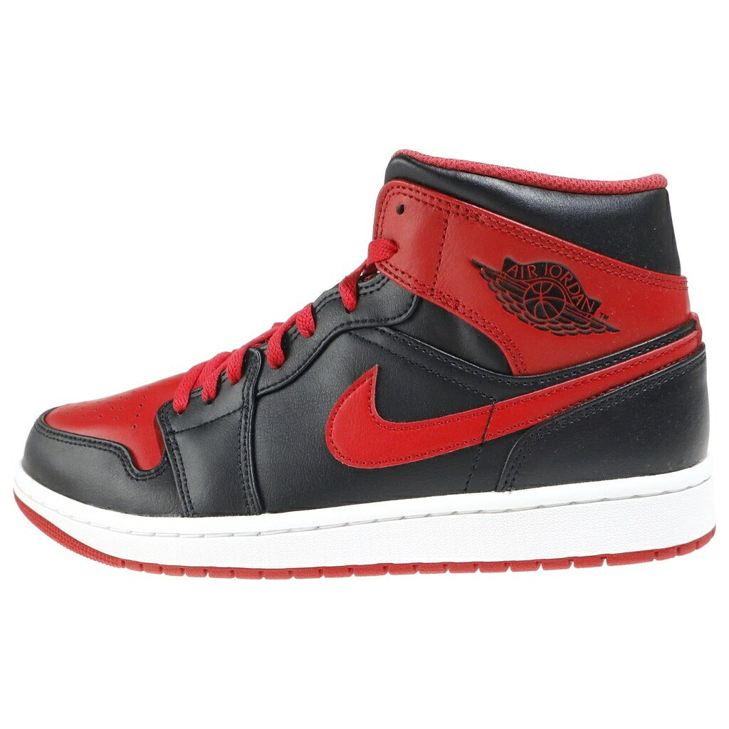 NIKE(ナイキ) AIR JORDAN 1 MID BRED TOE エアジョーダン1 ブレッドトゥ ハイカットスニーカー ブラック/レッド US10.5/28.5cm