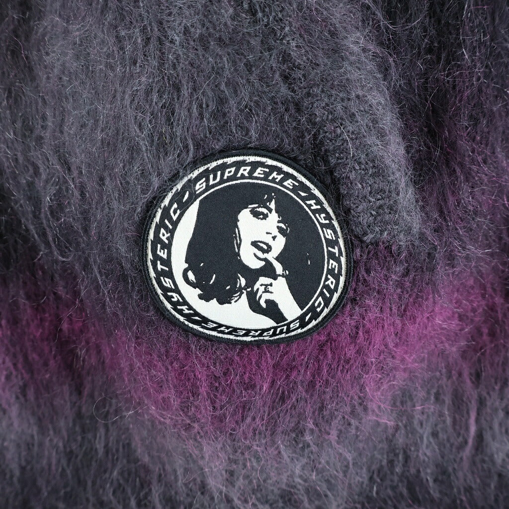 SUPREME(シュプリーム) 24AW ×HYSTERIC GLAMOUR Mohair Zip Up Hooded Sweater ヒステリックグラマー モヘア ジップアップ フーデッド セーター ニット グレー/パープル