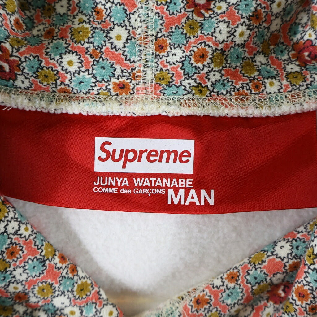 SUPREME(シュプリーム) 21AW ×JUNYA WATANABE COMME des GARCONS MAN Hooded Sweatshirt Pink Flowers ジュンヤワタナベ フラワー総柄 フーデッド プルオーバー スウェット トレーナー ピンク