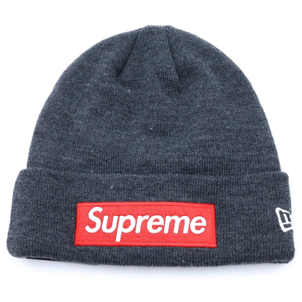 SUPREME(シュプリーム) 21AW ×NEWERA Box Logo Beanie ニューエラ ボックスロゴデザイン ニット帽 ビーニー グレー G2908242021