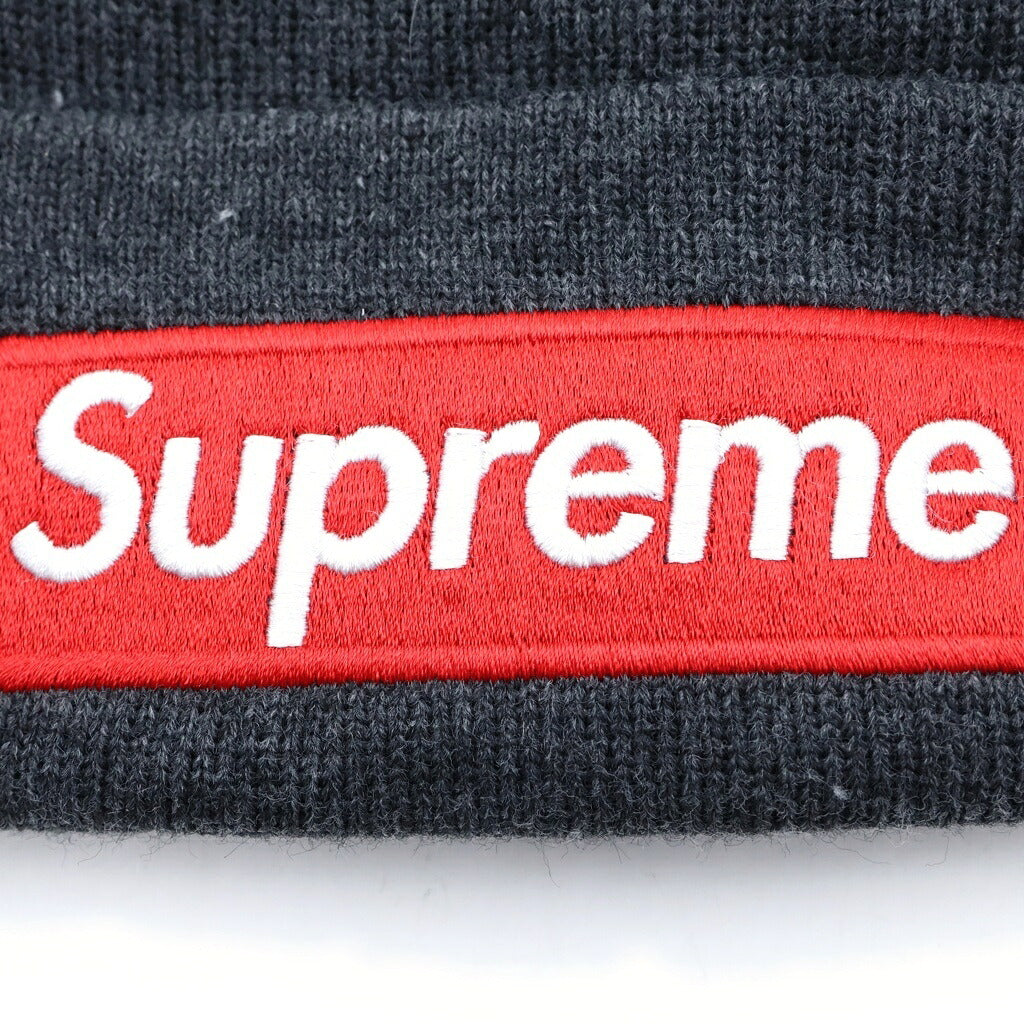 SUPREME(シュプリーム) 21AW ×NEWERA Box Logo Beanie ニューエラ ボックスロゴデザイン ニット帽 ビーニー グレー G2908242021