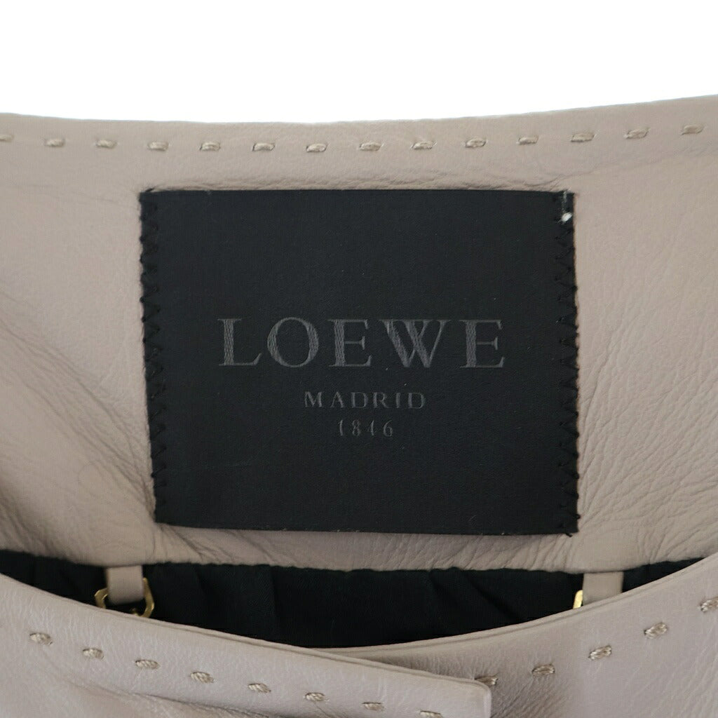 LOEWE(ロエベ) レザーコート ロングコート アウター グレージュ レディース
