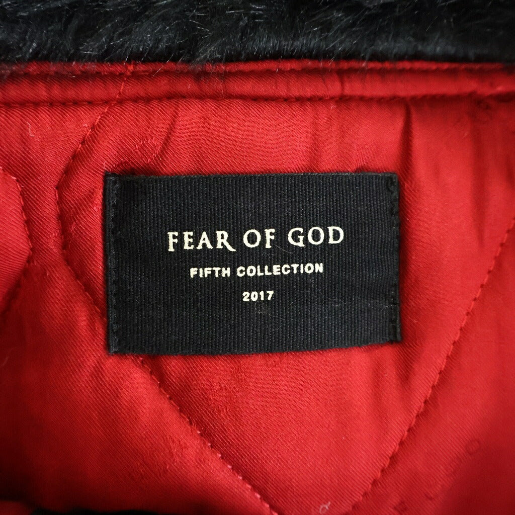 FEAR OF GOD(フィアオブゴッド) FIFTH COLLECTION サテンモックネック ナイロン フェイクファー ボンバージャケット ブラック 5C17NMKB