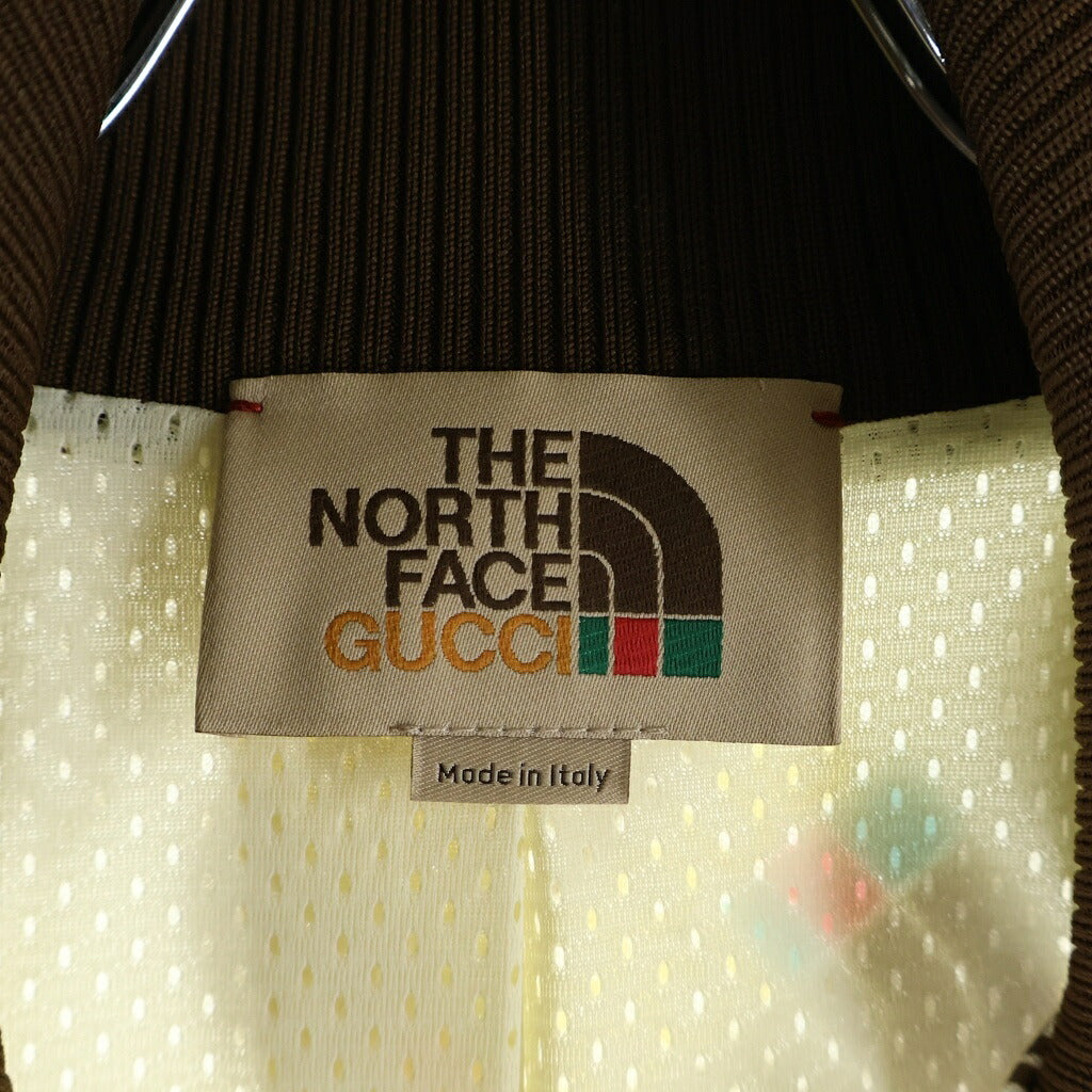 GUCCI(グッチ) 21SS ×THE NORTH FACE Logo Technical Track Jacket ザノースフェイス ロゴ 総柄 テクニカル トラックジャケット アイボリー/ブラウン 651321 XJDCE