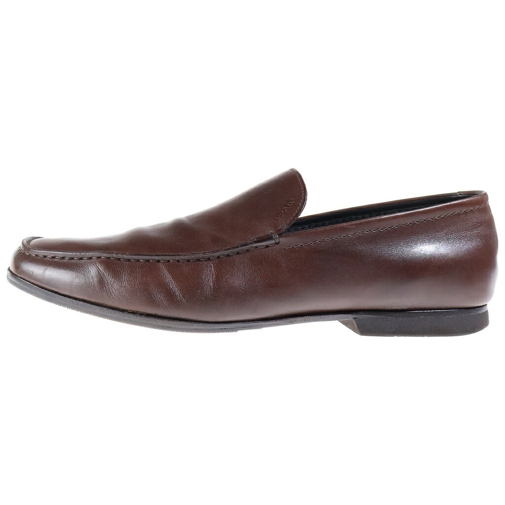 PRADA(プラダ) LEATHER SLIP-ON レザー スリッポン ローファー ブラウン