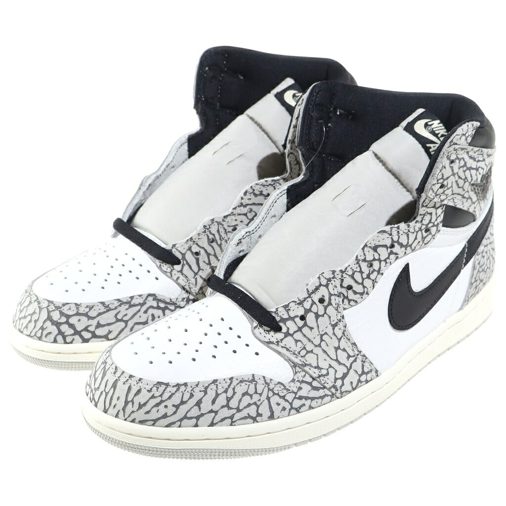 NIKE(ナイキ) AIR JORDA1 HIGH OG WHITE CEMENT SAFARI DZ5485-052 エアジョーダン1 ホワイトセメント サファリ ハイカットスニーカー ホワイト/ブラック US10/28cm