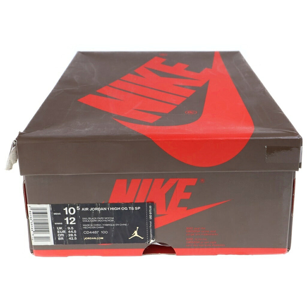 NIKE(ナイキ) ×TRAVIS SCOTT AIR JORDAN 1 HIGH OG TS SP CD4487-100 トラヴィススコット エアジョーダン1 ハイカットスニーカー ブラウン/ホワイト US10.5/28.5cm