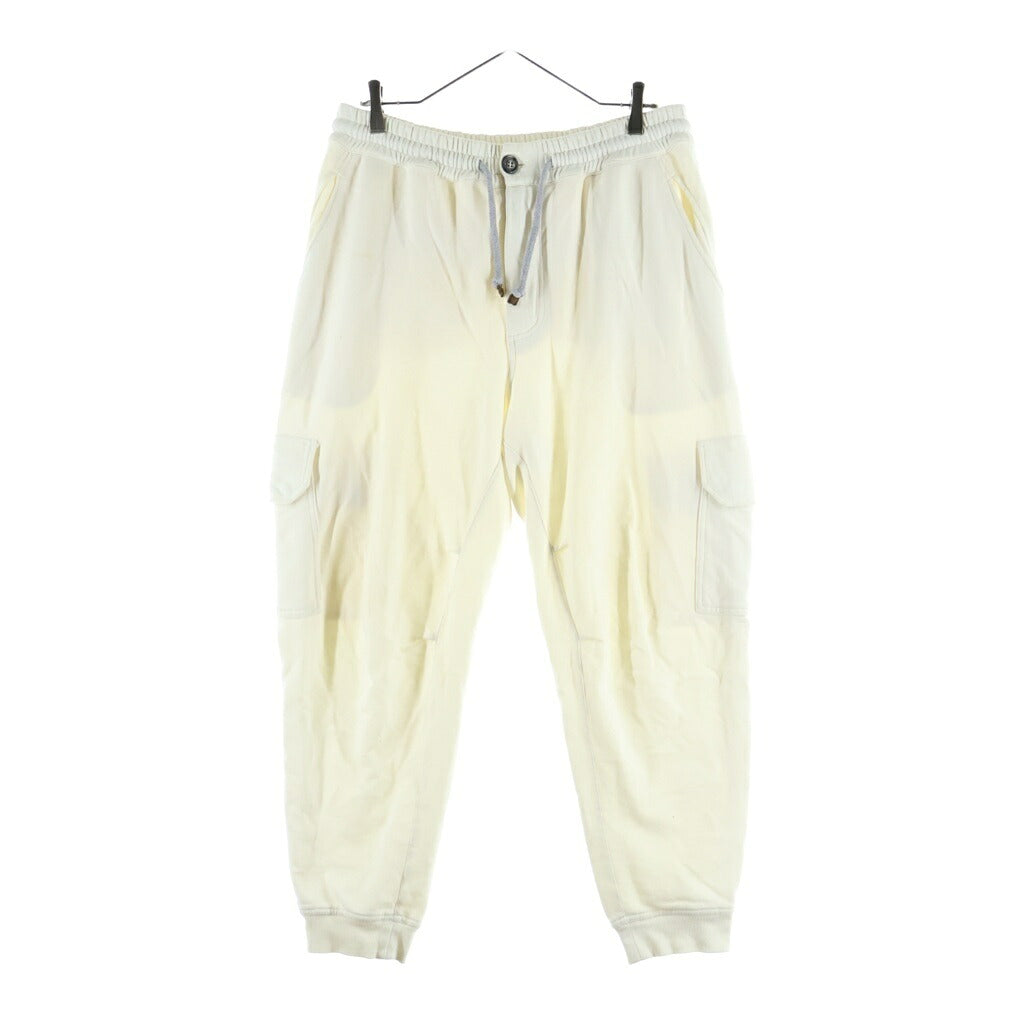 BRUNELLO CUCINELLI(ブルネロクチネリ) ウエストドローコード スウェットカーゴパンツ ホワイト